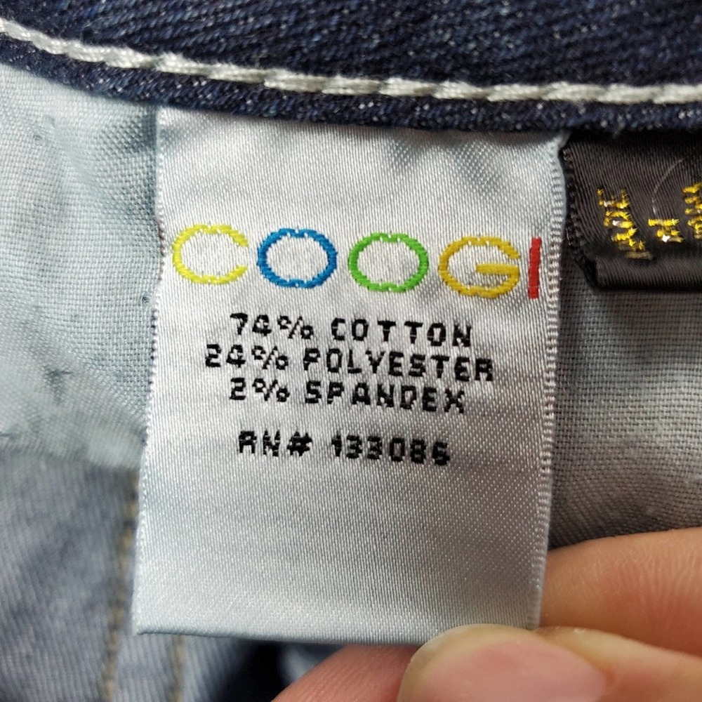 COOGI jeans, dark wash, rainbow pocket logos - Picture 6 of 7